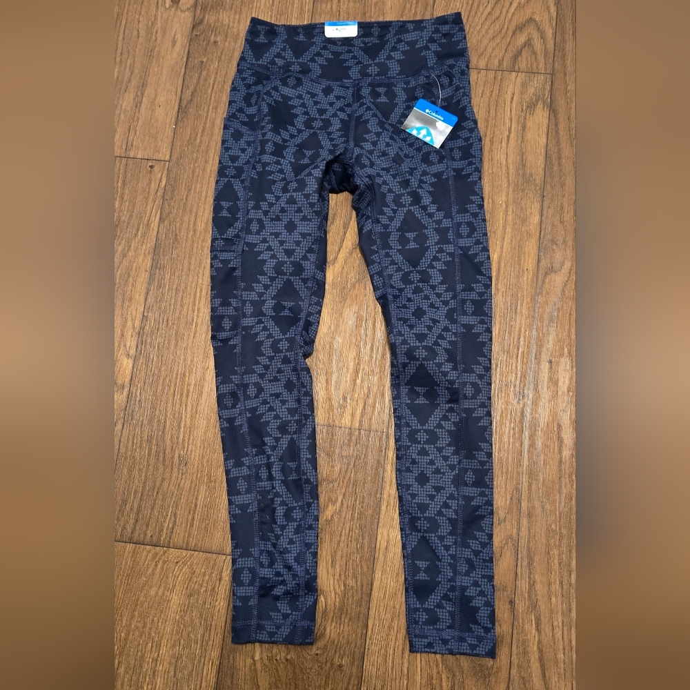 NWT COLUMBIA NORWOOD PRINTED 7/8 LEGGINGS WOMEN'S XS performance fit